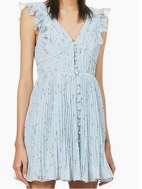 Avantlook floral pleated mini dress